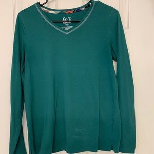 Long sleeve v-neck pajama top